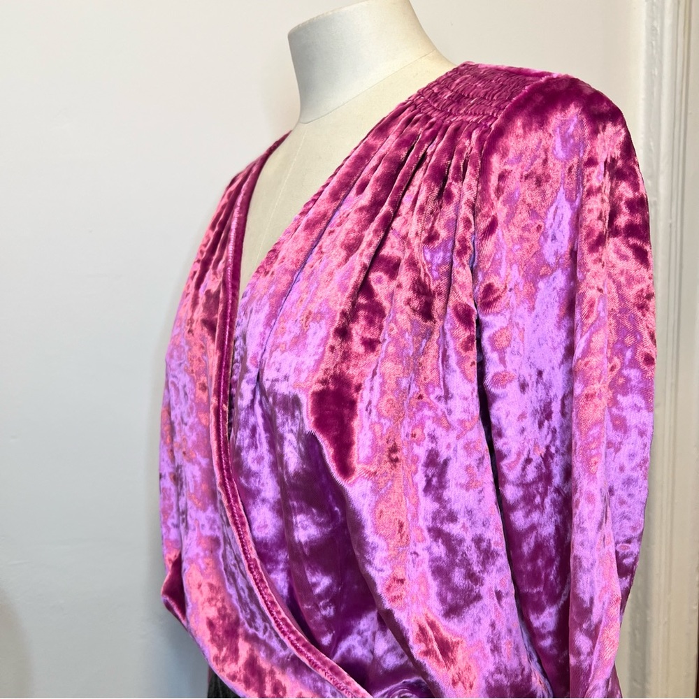 The Attico Crushed Pink Velvet Long Sleeve Dress size 38 - Picture 13 of 16